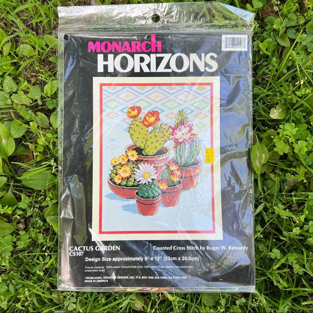 Vintage Monarch Horizons Cactus Garden Counted Cross Stitch kit new in package